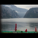 Blick zurück auf die bei Dubova verbreiterte Donau